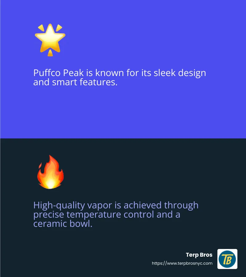 Puffco Peak offers high-quality vapor and smart features - electric dab rig infographic 2_facts_emoji_blue