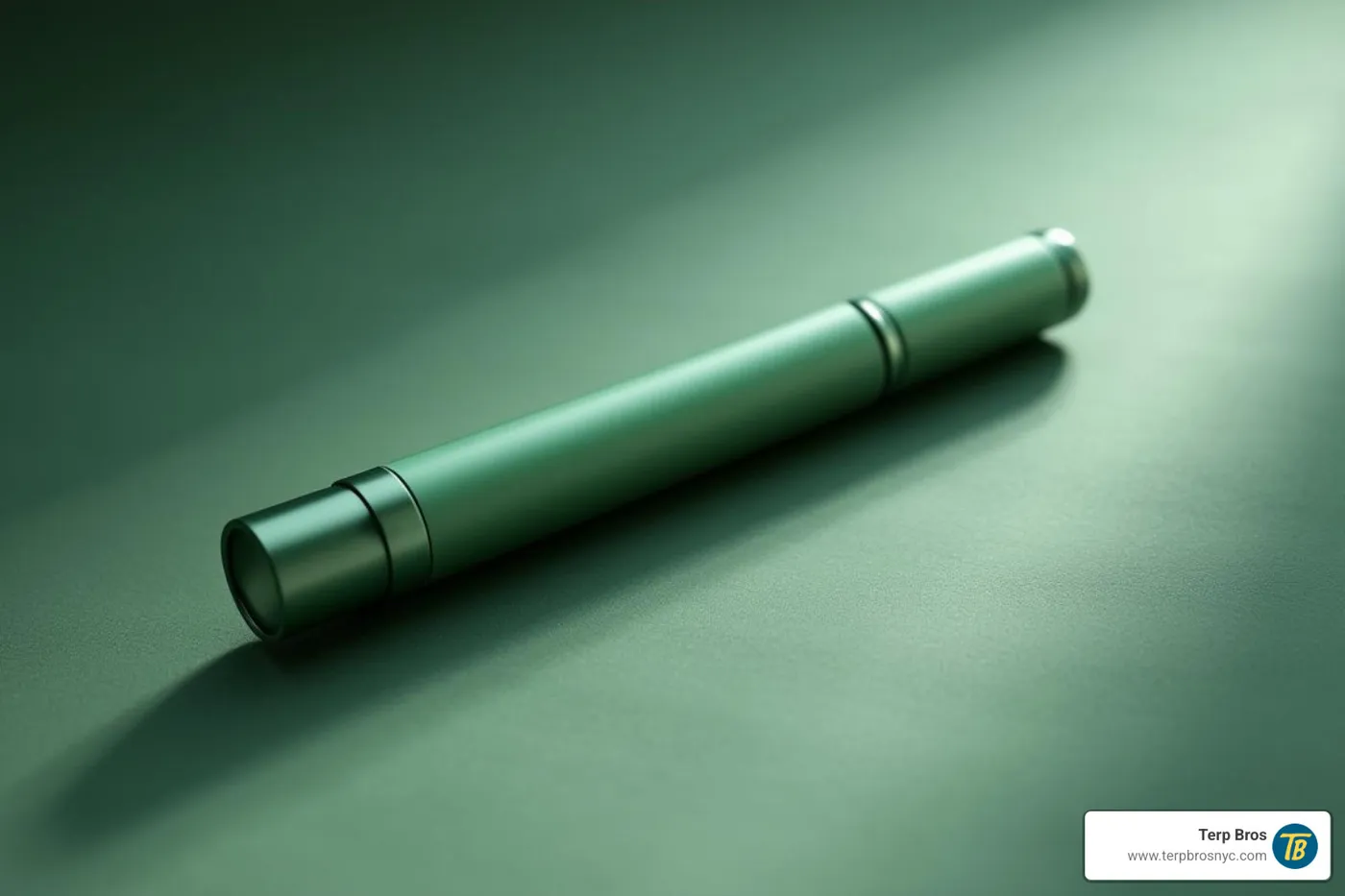 A sleek, unbranded Green Crack disposable vape pen on a clean, modern background. - green crack disposable pen review