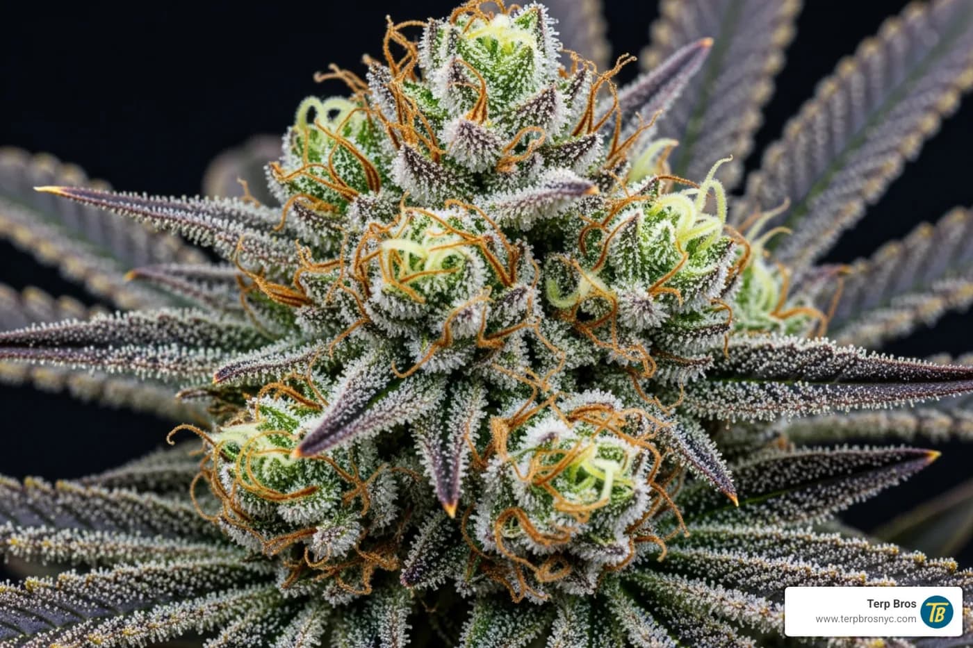 A close-up of Jack Herer Automatic buds showing dense, frosty trichomes and vibrant pistils - jack herer automatic