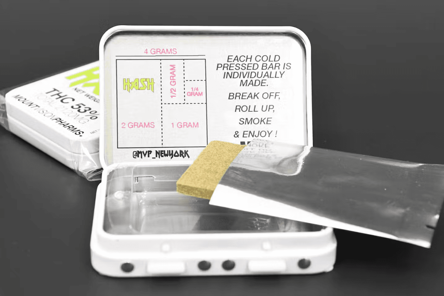 MVP cold pressed kief bar, a 4g cannabis concentrate portioned like a Wonka bar, at Terp Bros Astoria