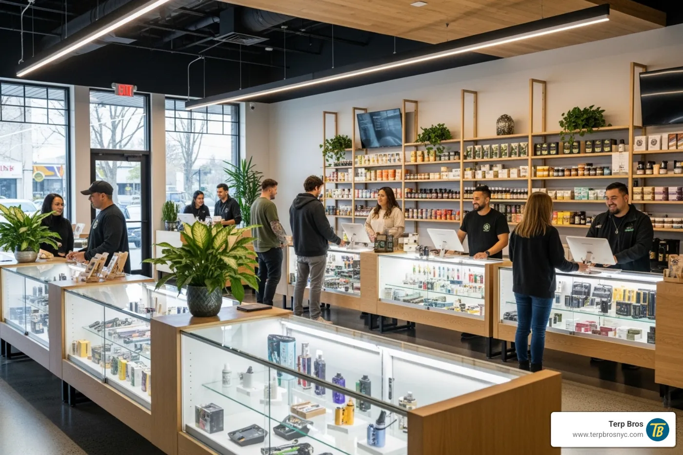 Terp Bros store interior with friendly staff - jamaica legal weed shops