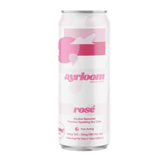 Ayrloom Rosé alcohol-removed THC sparkling dry cider can at Terp Bros