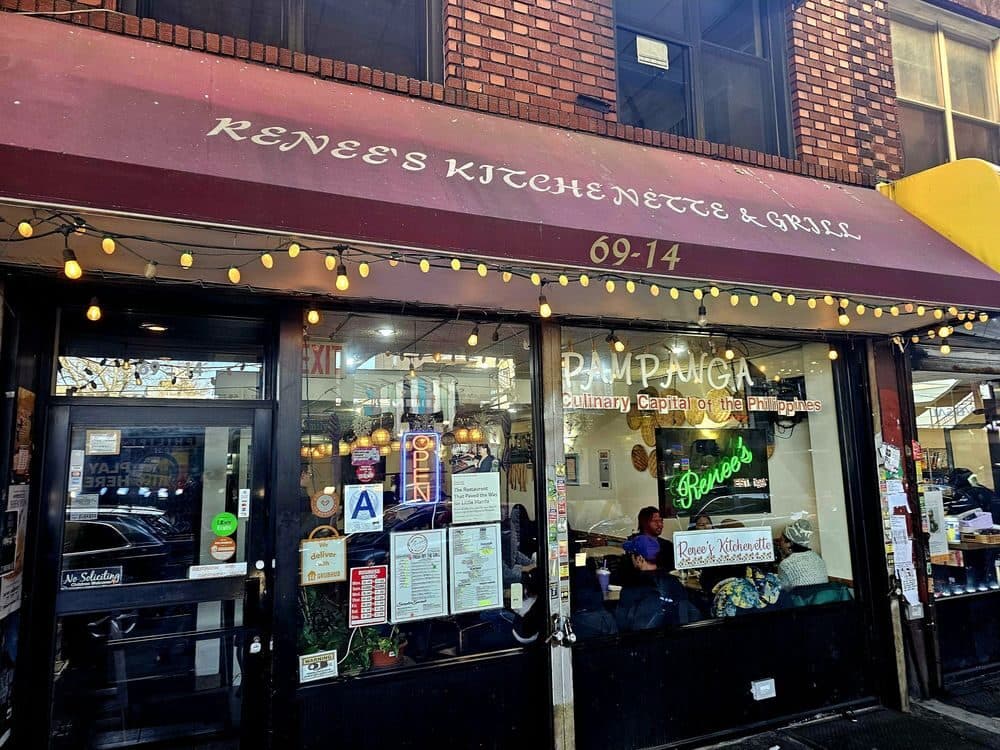 Renee's Kitchenette Filipino restaurant storefront in Woodside Queens