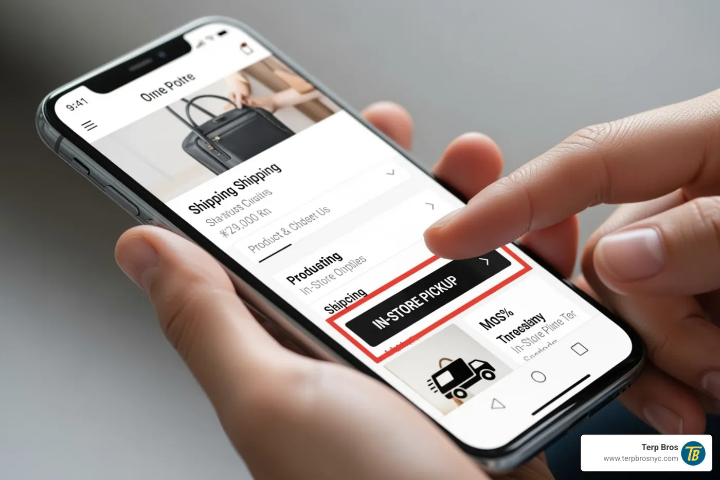 Person using their phone to select the