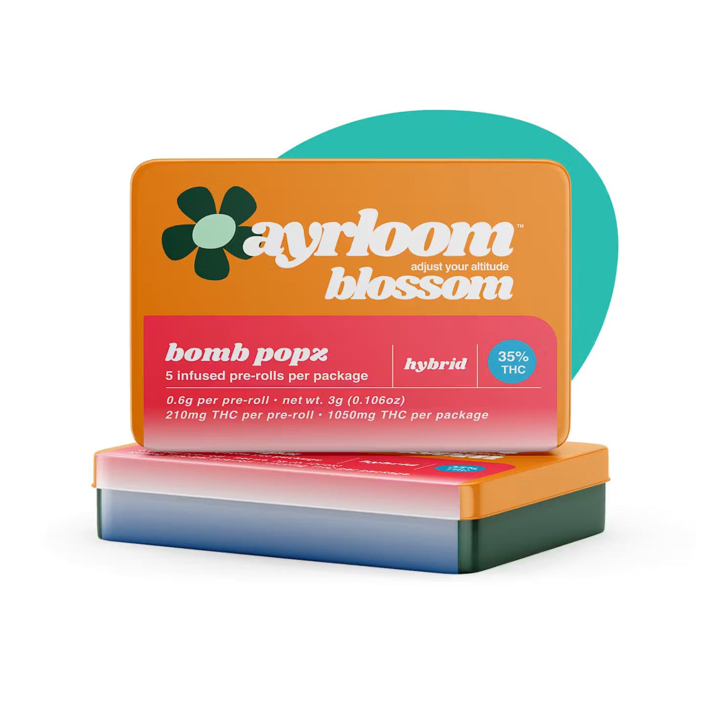 Ayrloom Blossom Bomb Popz hybrid infused pre-roll 5-pack tin at Terp Bros Ozone Park