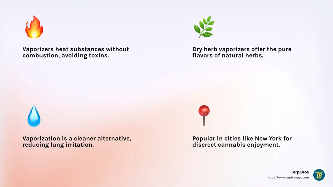 Vaporizers are a healthier alternative to smoking, reducing exposure to harmful chemicals. - vaporizer infographic 4_facts_emoji_light-gradient