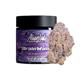 Alien Labs Brain Wash flower jar with vibrant nug