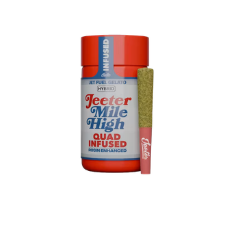 Jeeter Mile High Jet Fuel Gelato quad-infused hybrid preroll 5-pack jar